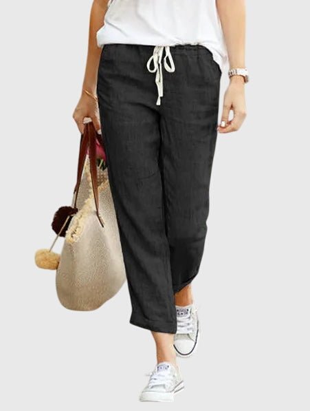 Women's Cropped Trousers - Black