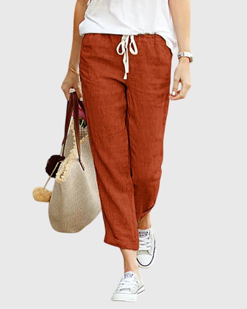Women's Cropped Trousers - Orange