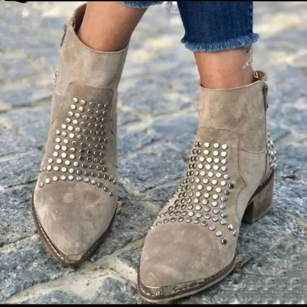 Women's Suede Ankle Boots - Brown
