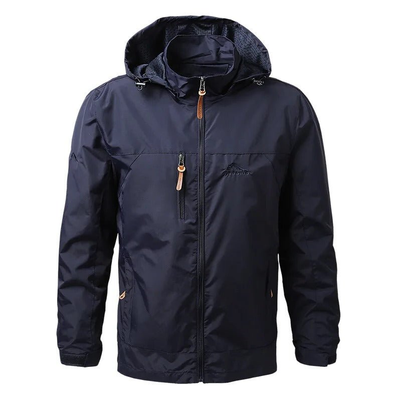 Men's Hooded Windbreaker Jacket - Blue