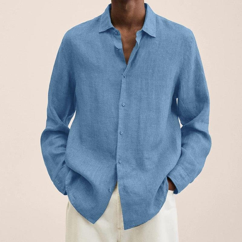 Men's Long Sleeve Shirt - Light Blue