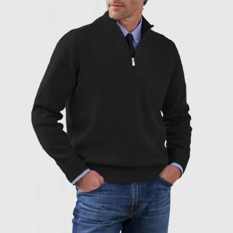 Men's Quarter-Zip Jumper - Black