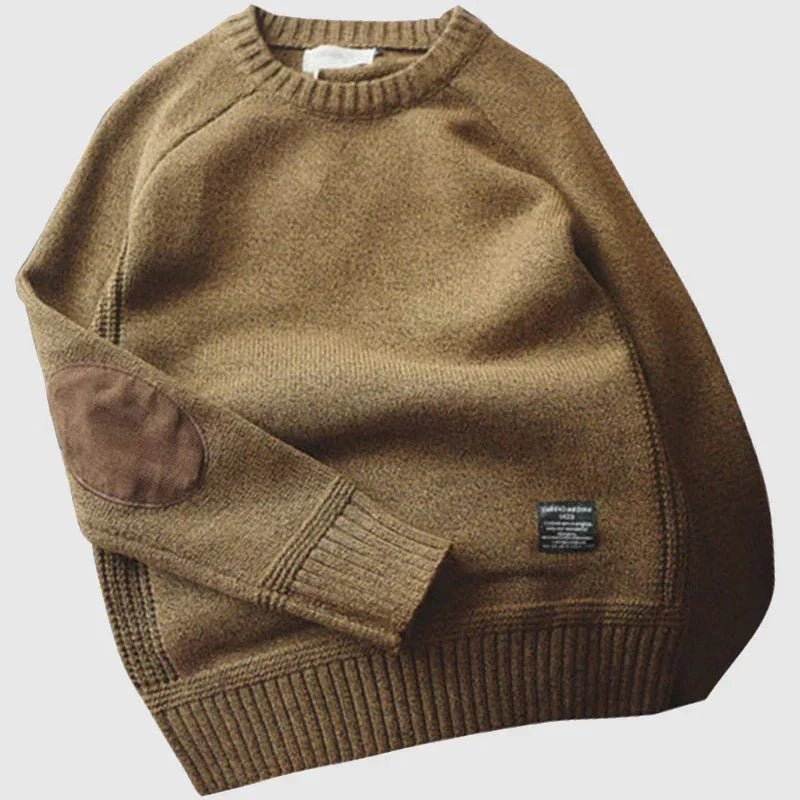 Men's Oversized Wool Crewneck Jumper - Brown