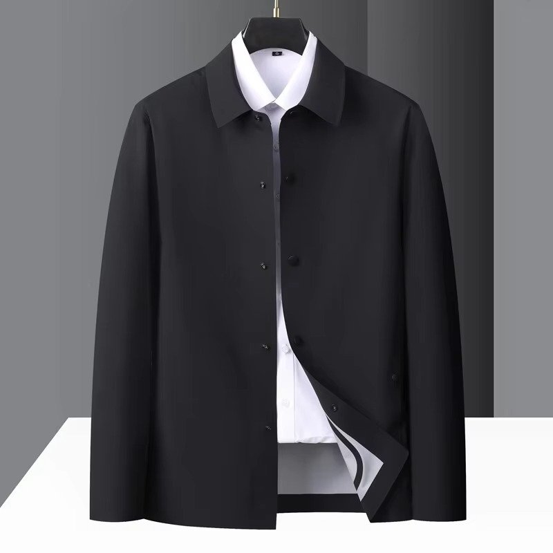 Men's Tailored Button-Up Jacket - Black