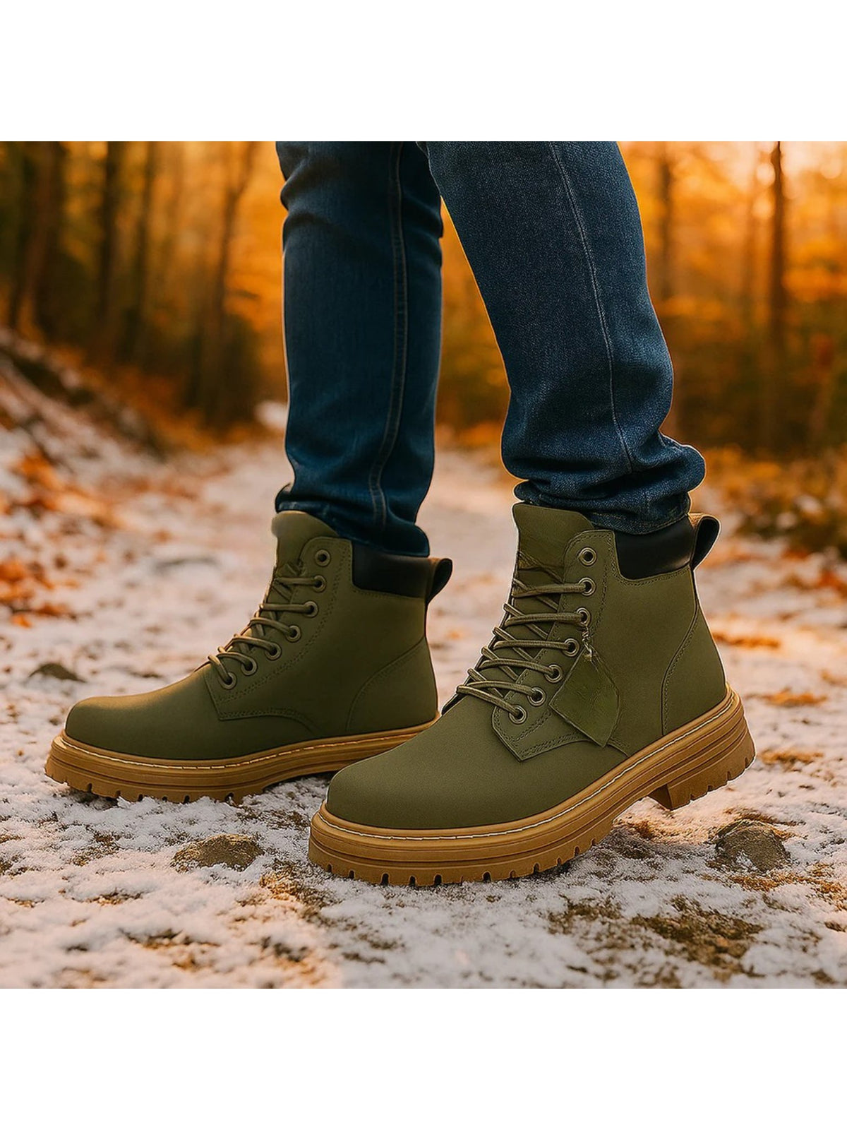 Men's Faux Leather Work Boots