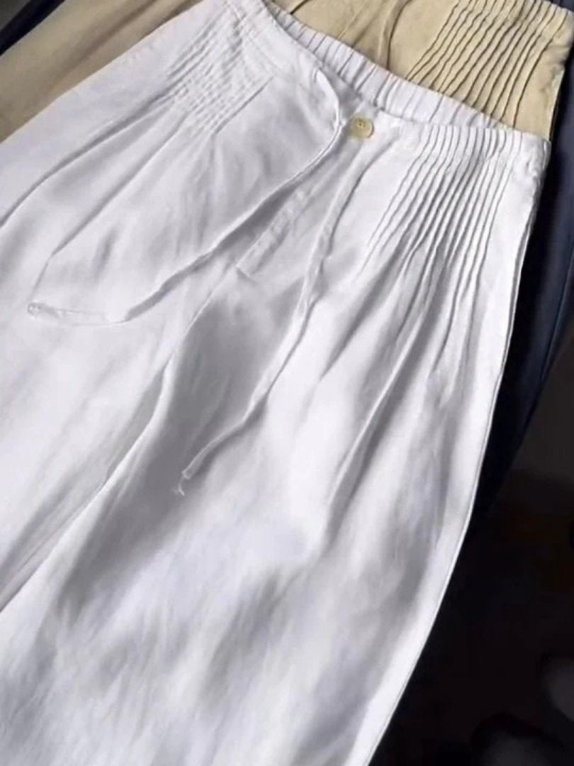 Women's Wide-Leg Trousers - White