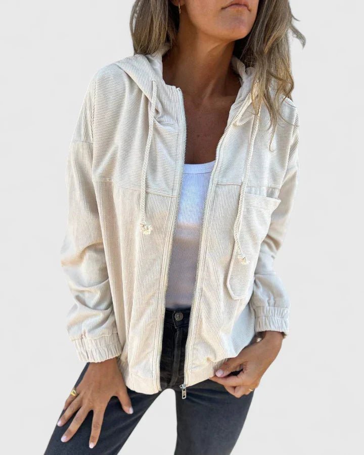 Women's Oversized Corduroy Jacket - White
