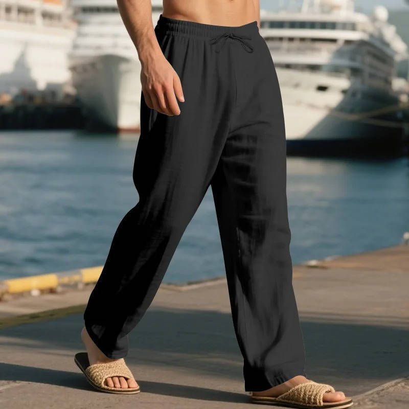 Men's Straight-Leg Drawstring Trousers
