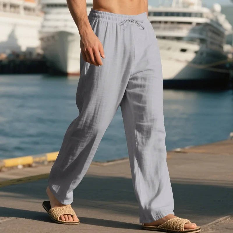 Men's Straight-Leg Drawstring Trousers