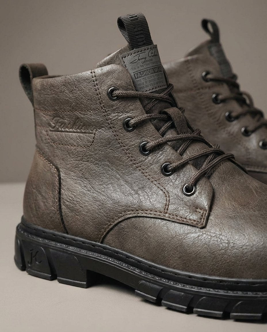 Men's Faux Leather Work Boots