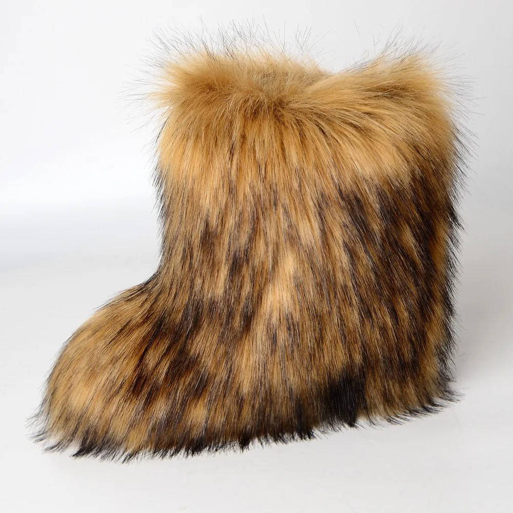 Women's Faux Fur Mid-Calf Ankle Boots