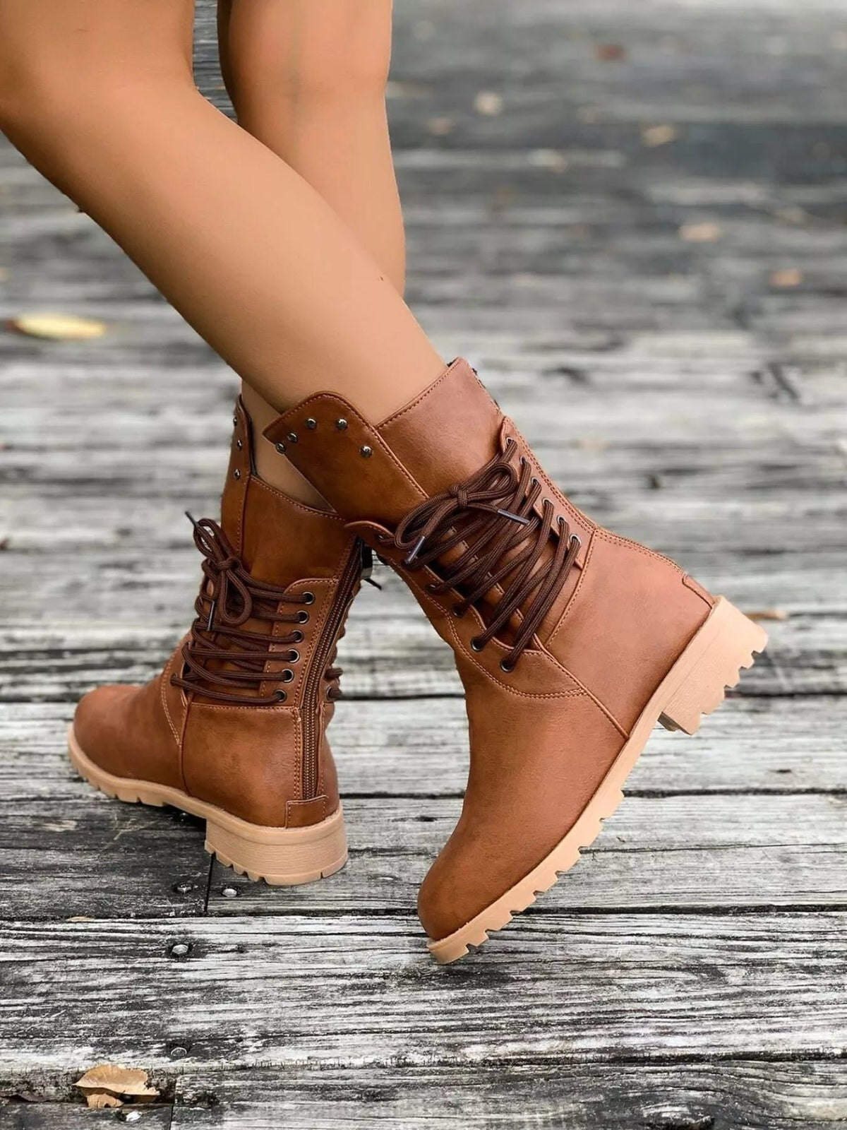 Women's Lace-Up Combat Ankle Boots