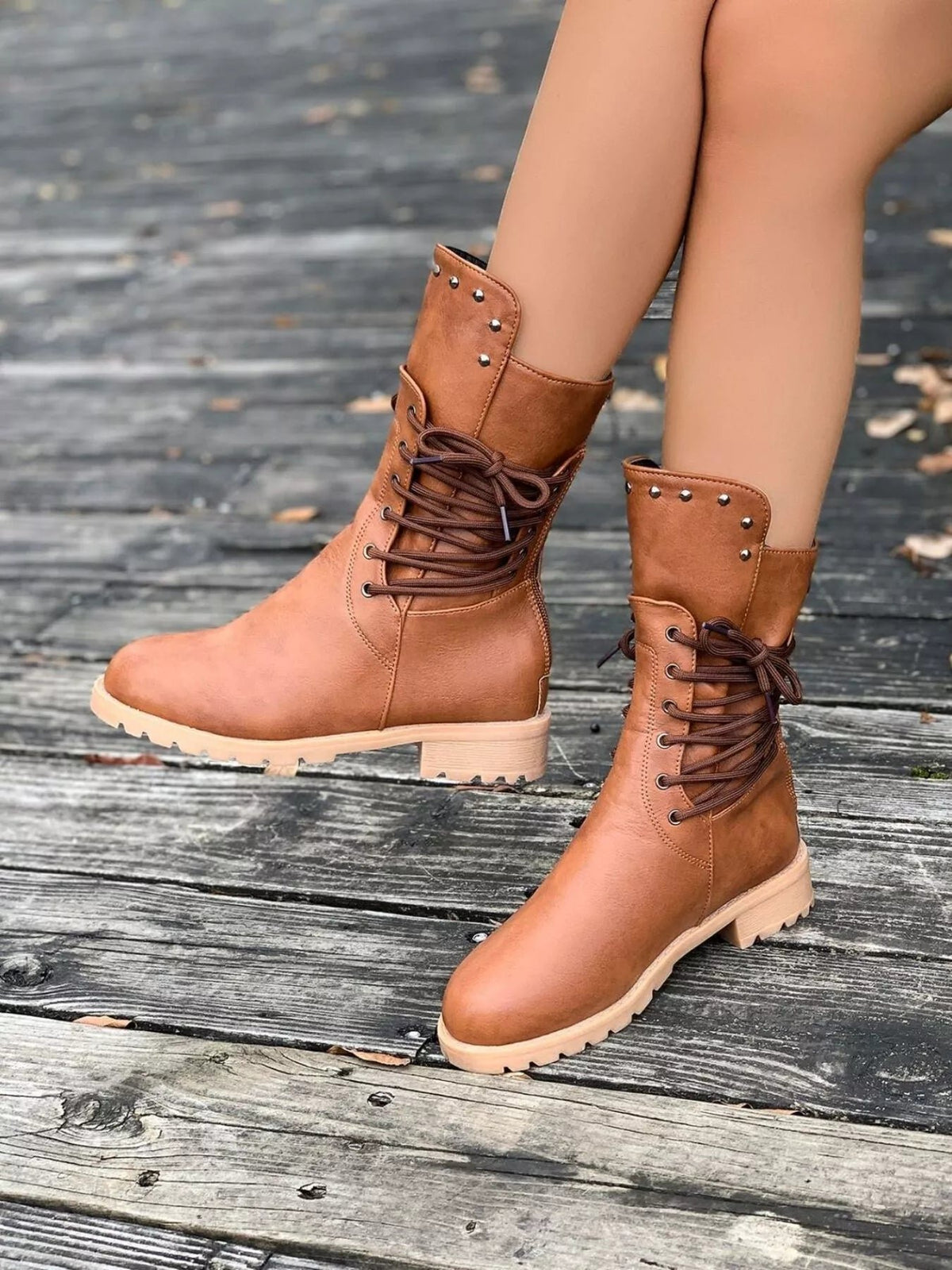 Women's Lace-Up Combat Ankle Boots