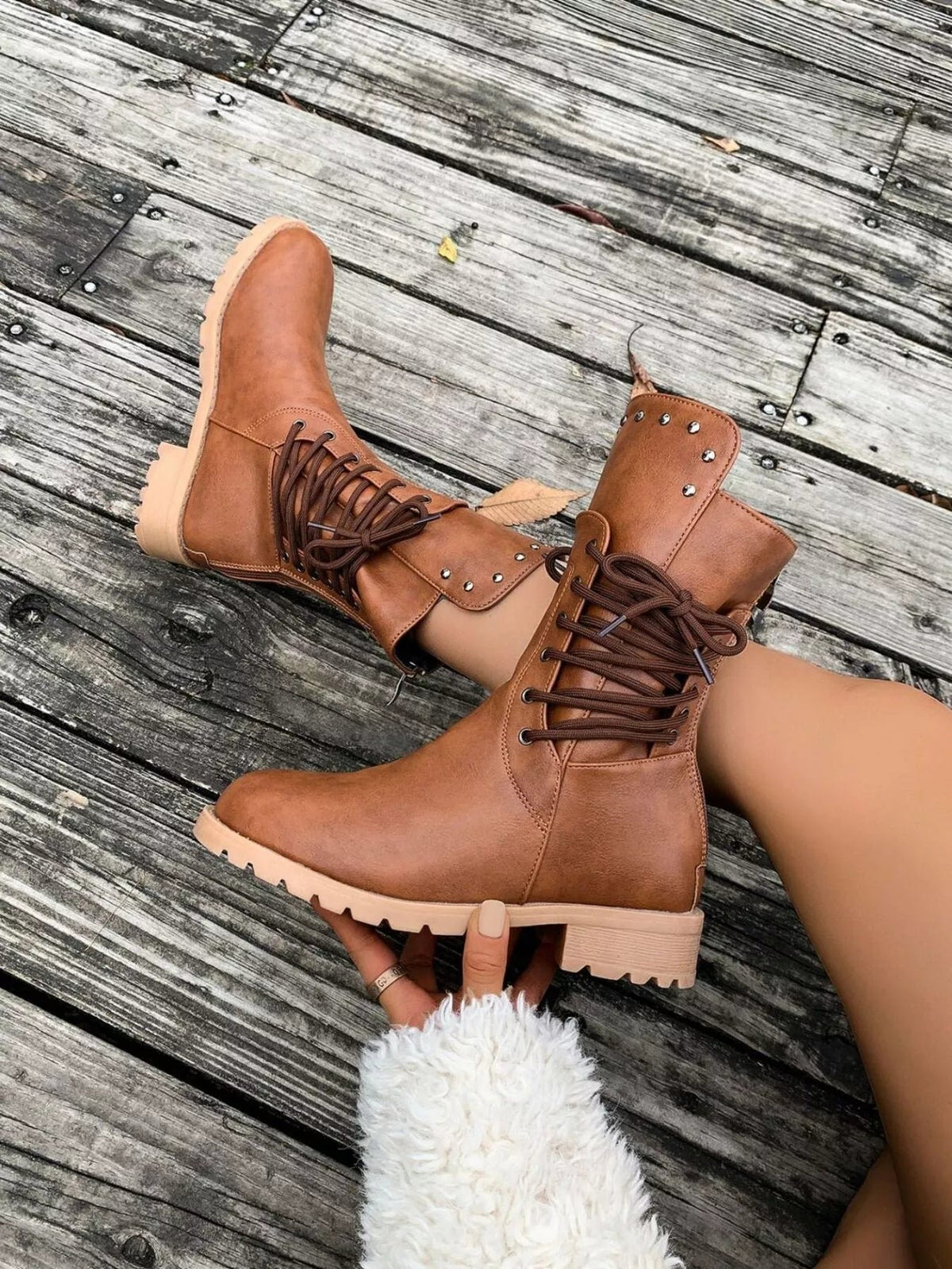 Women's Lace-Up Combat Ankle Boots