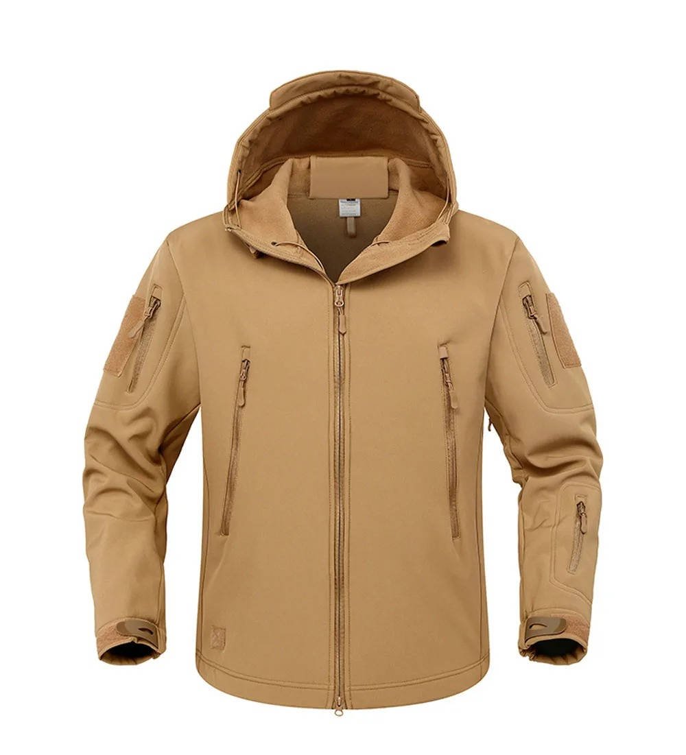Men's Tactical Hooded Softshell Jacket - Khaki