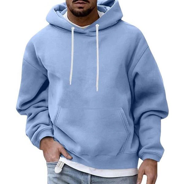 Men's Oversized Pullover Hoodie - Light Blue