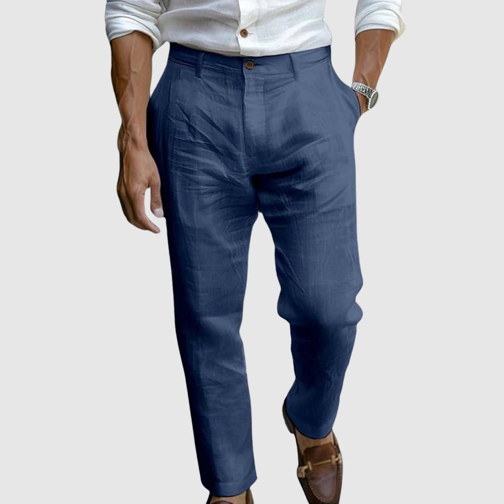 Men's Slim Chino Trousers - Navy Blue