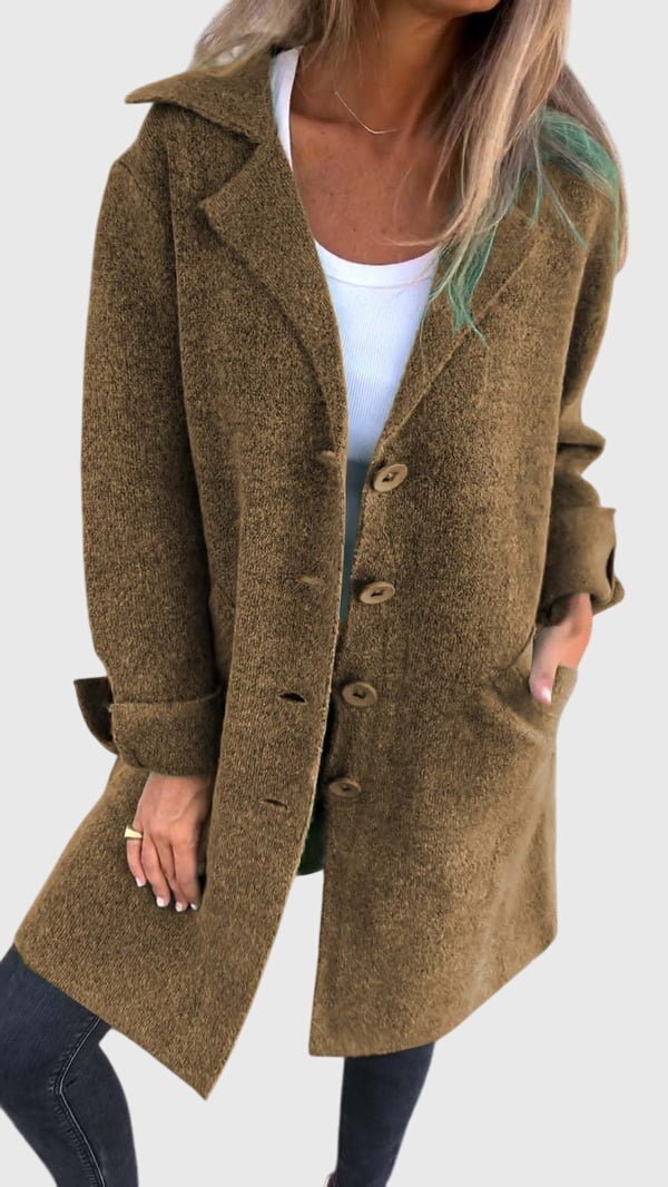 Women's Oversized Wool Coat - Khaki