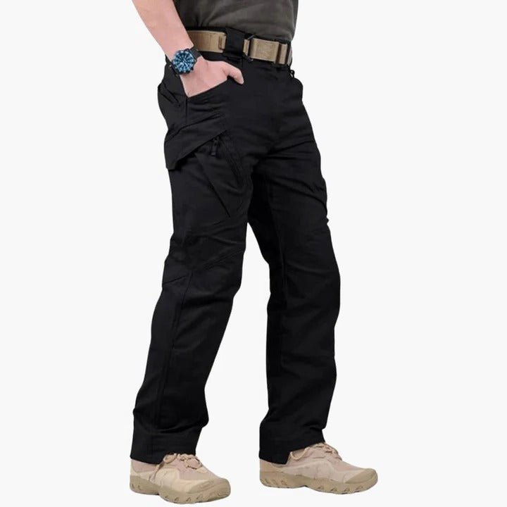 Men's Straight Cargo Trousers - Black