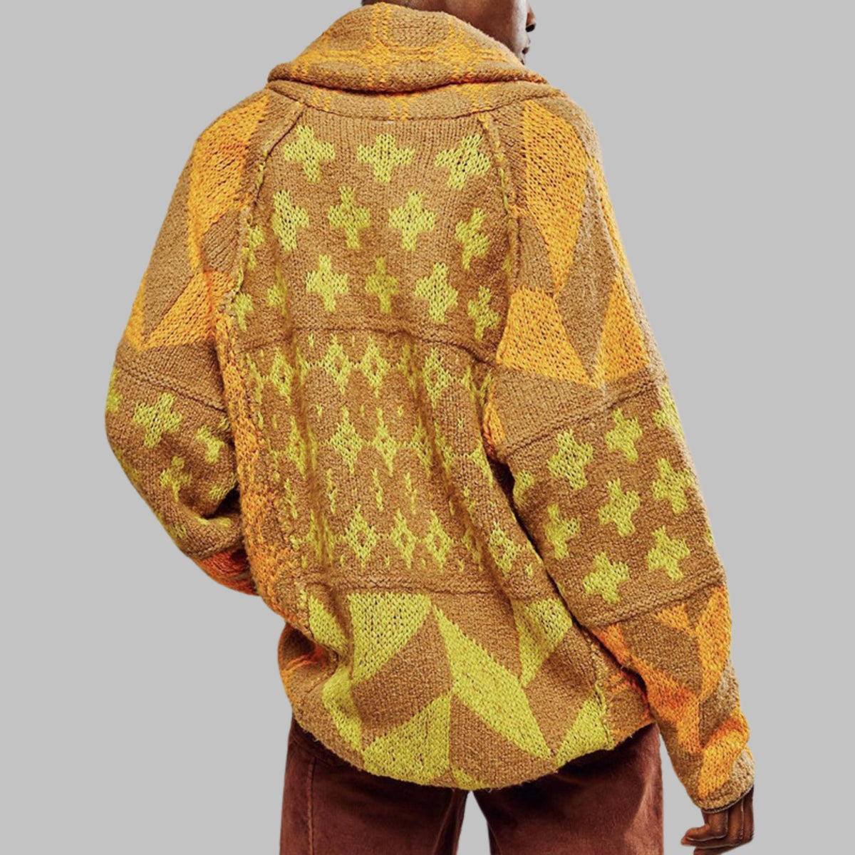 Women's Oversized Knit Cardigan - Yellow