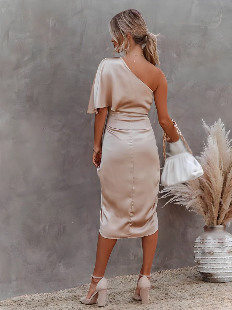 Women's Satin Cocktail Midi Dress