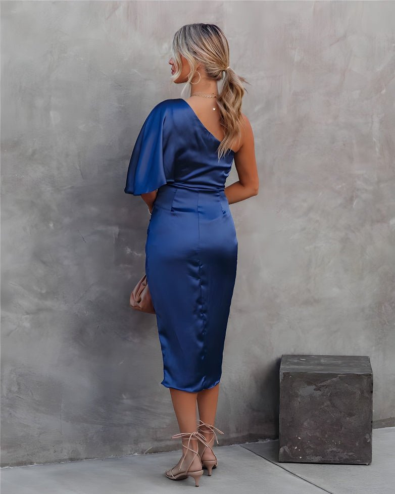 Women's Satin Cocktail Midi Dress