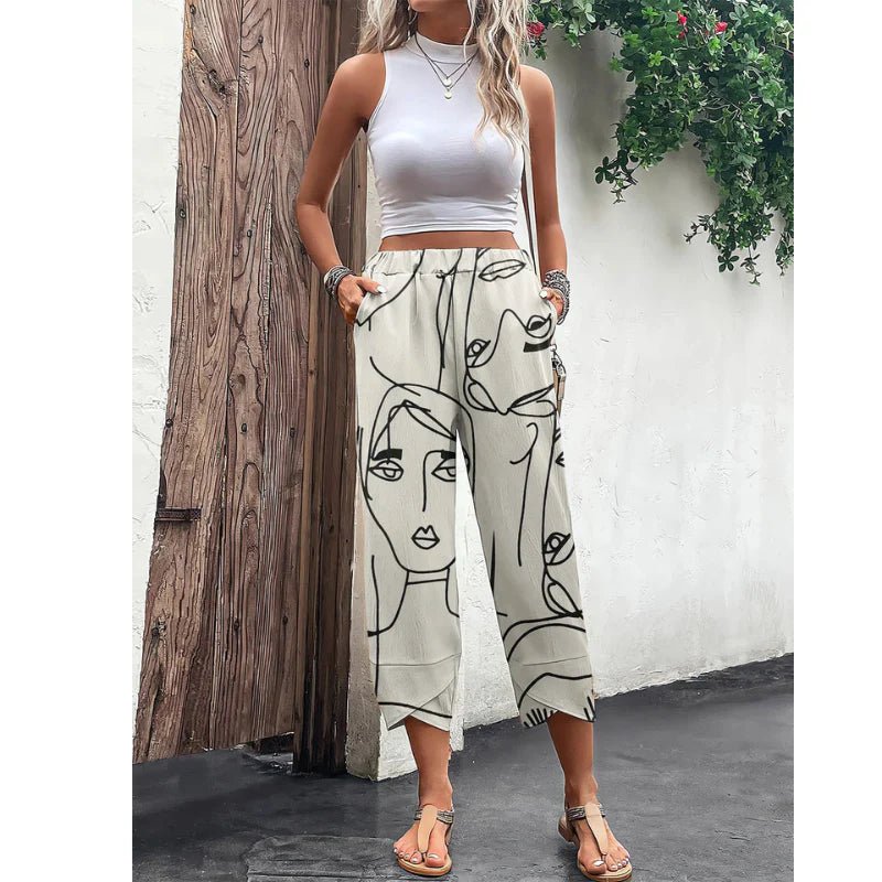 Women's Wide-Leg Cropped Trousers