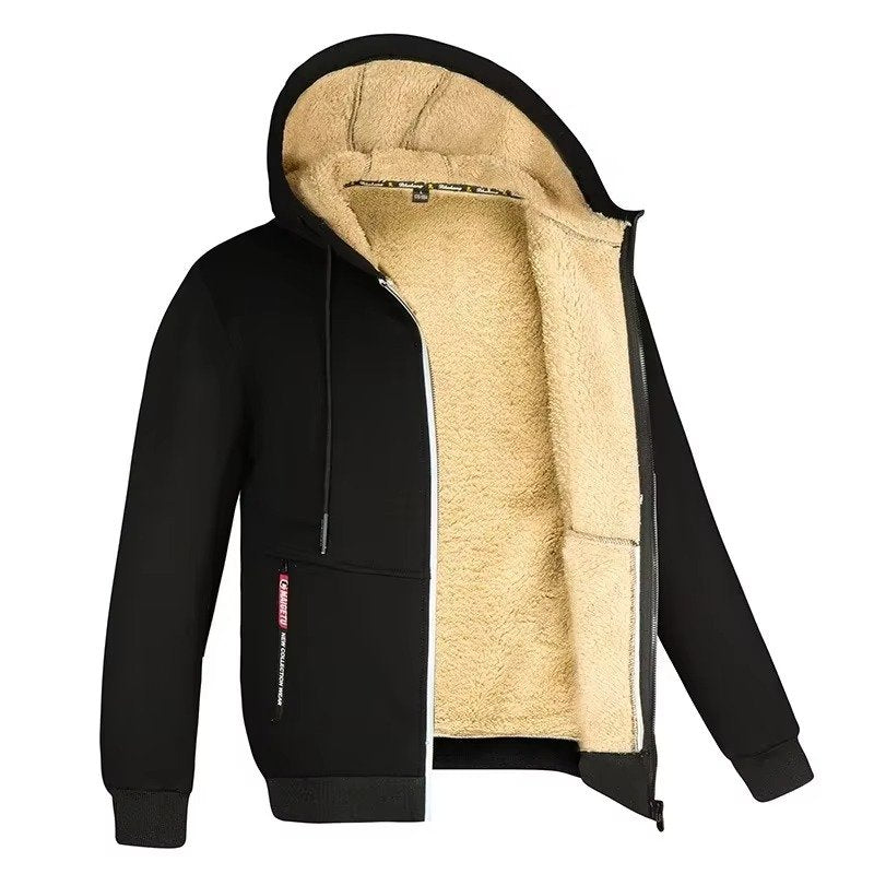 Men's Sherpa Zip-Up Jacket - Black