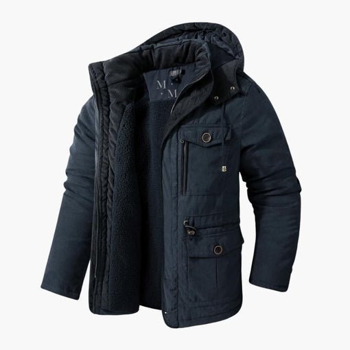 Men's Hooded Parka Jacket - Blue