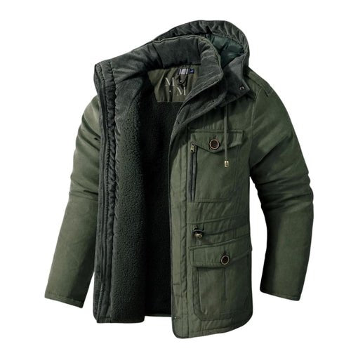 Men's Hooded Parka Jacket - Army Green