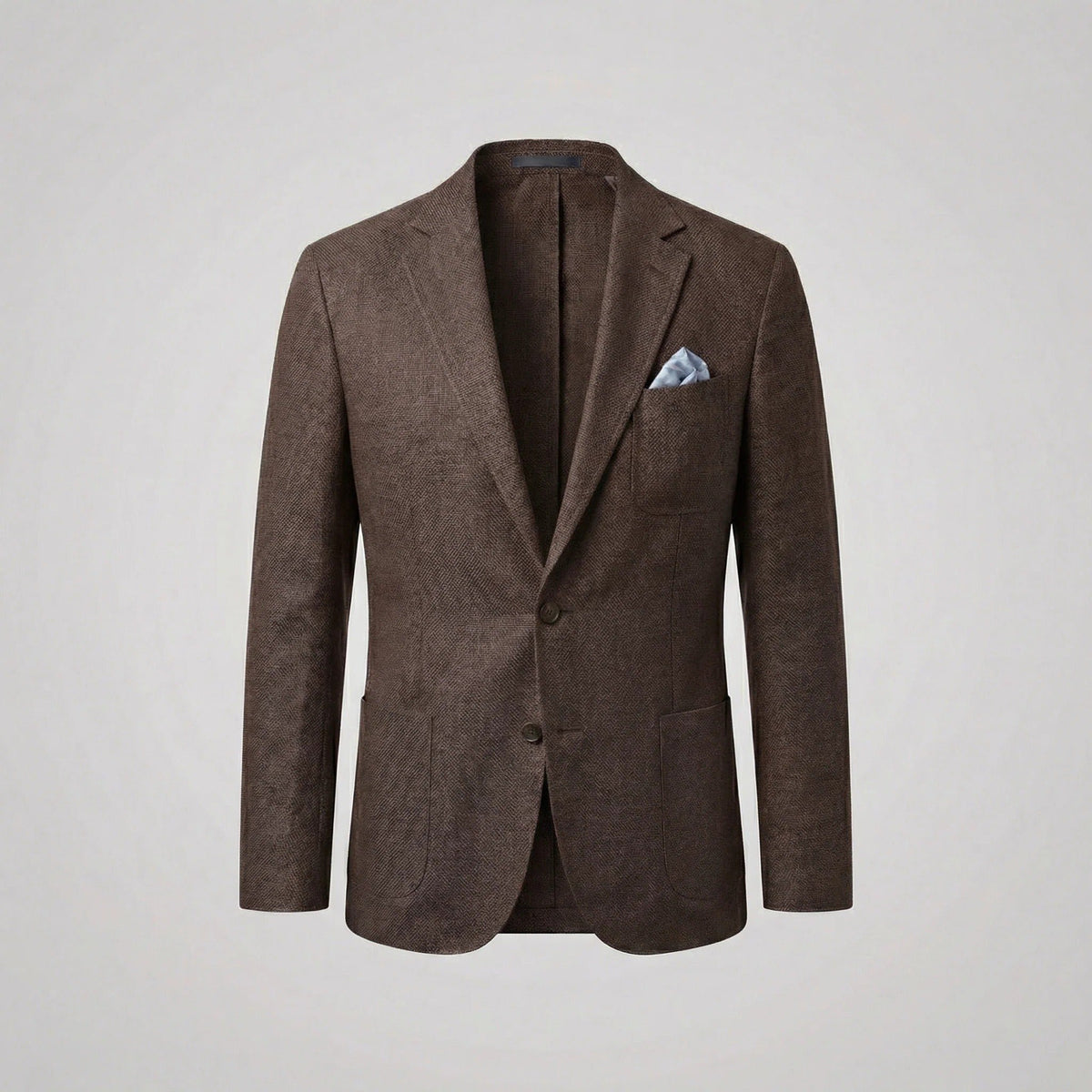 Men's Linen Blend Unstructured Blazer - Dark Brown