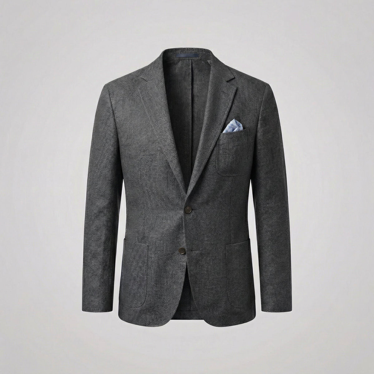Men's Linen Blend Unstructured Blazer - Dark Grey