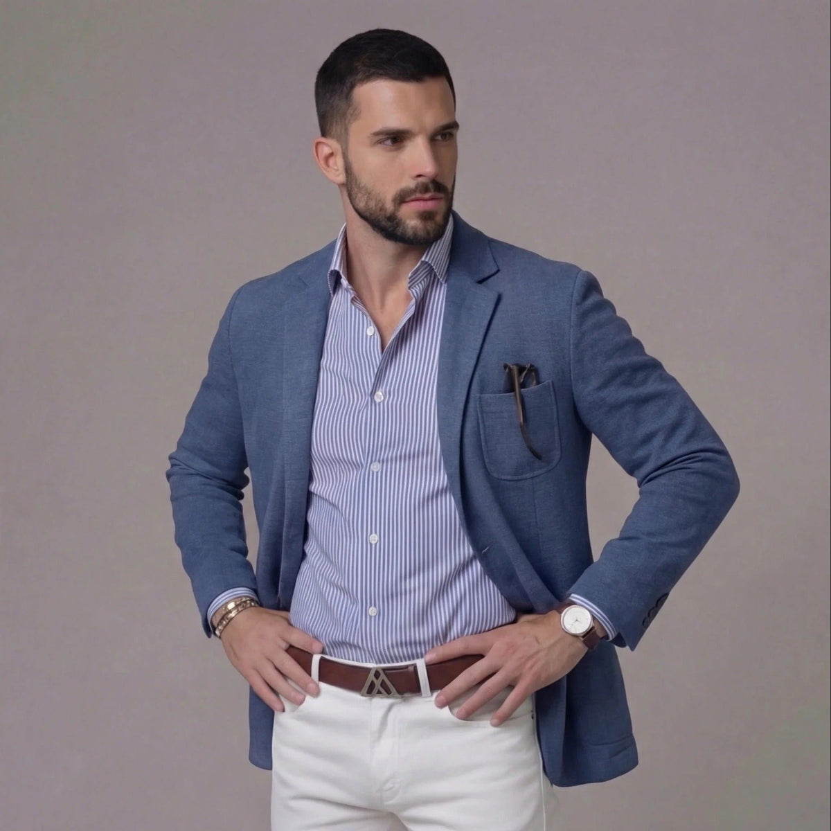 Men's Linen Blend Unstructured Blazer