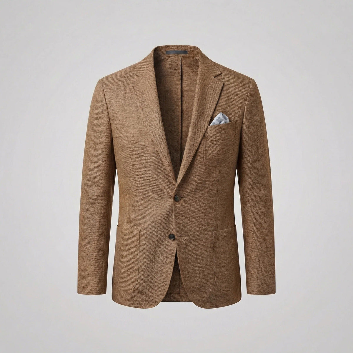 Men's Linen Blend Unstructured Blazer - Brown