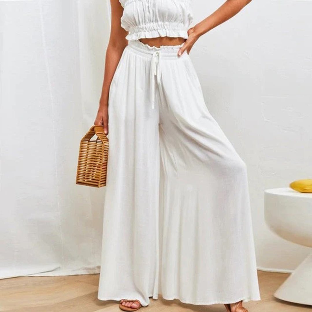Women's Wide-Leg Palazzo Trousers - White
