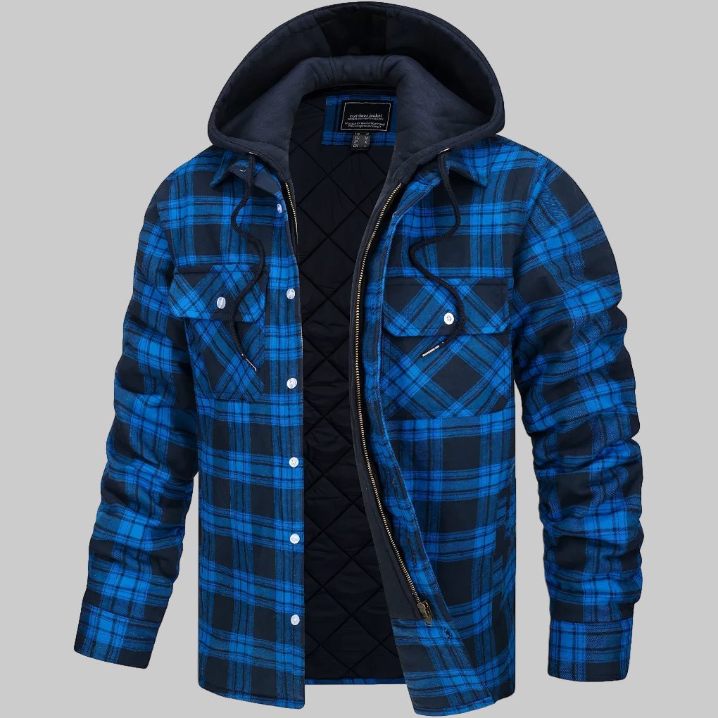Men's Plaid Flannel Shacket - Blue