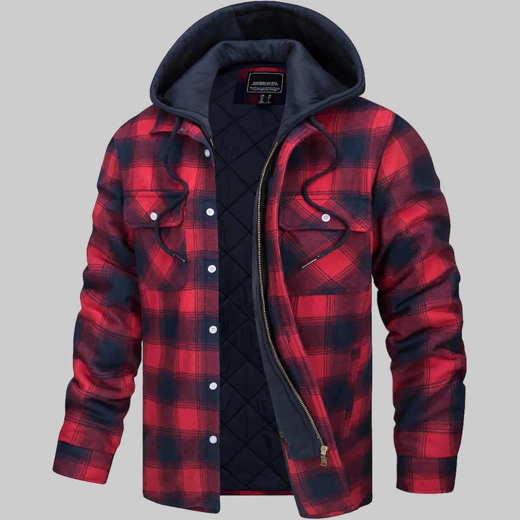 Men's Plaid Flannel Shacket - Red