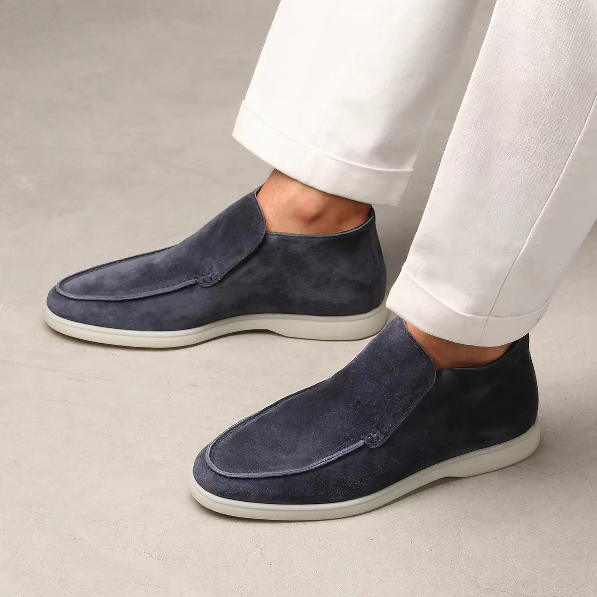 Men's Suede Ankle Boots - Blue