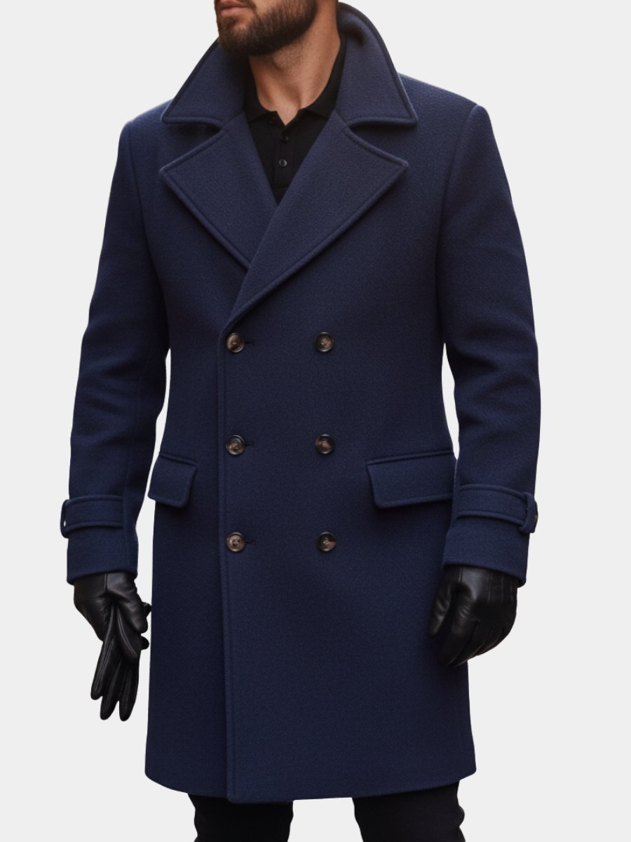 Men's Wool Double-Breasted Overcoat