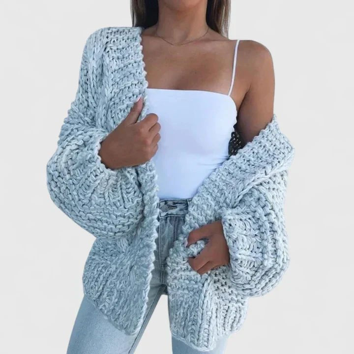 Women's Oversized Knit Cardigan - Sky Blue