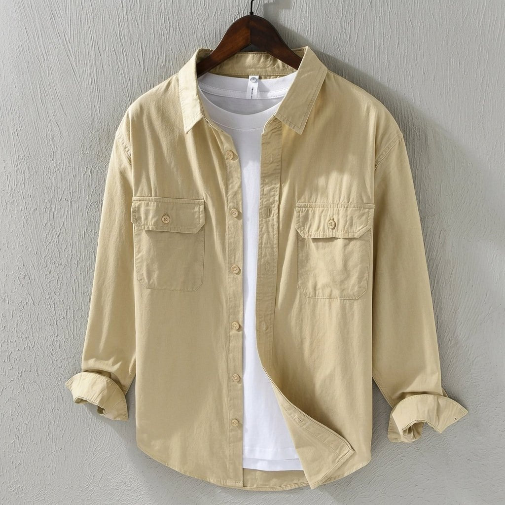 Men's Oversized Overshirt - Cream