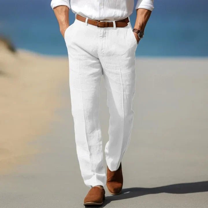 Men's Straight-Leg Chino Trousers - White