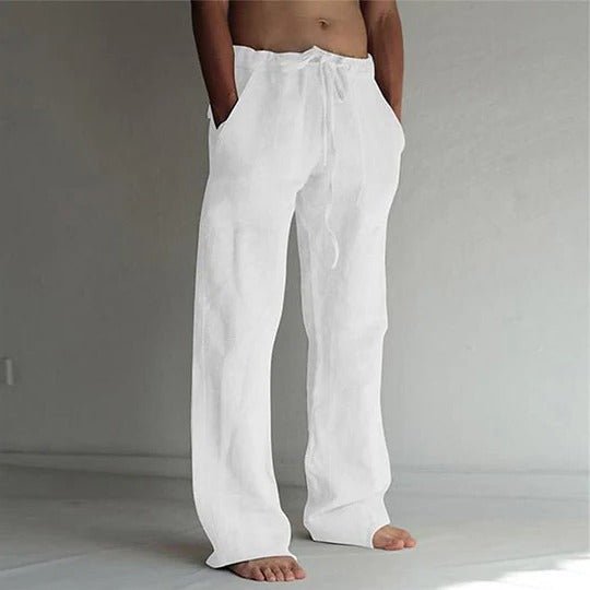 Men's Wide-Leg Beach Trousers - White