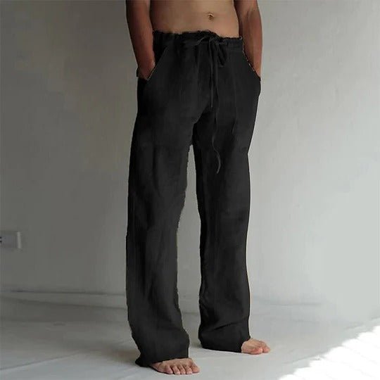 Men's Wide-Leg Beach Trousers - Black