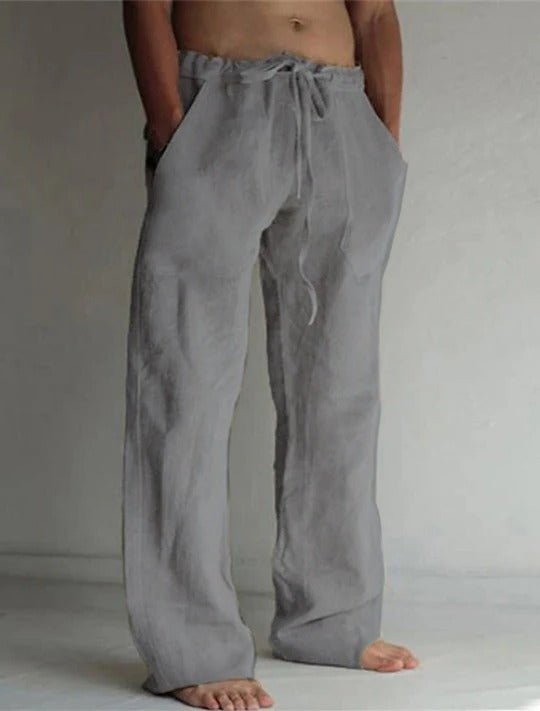 Men's Wide-Leg Beach Trousers - Dark Grey