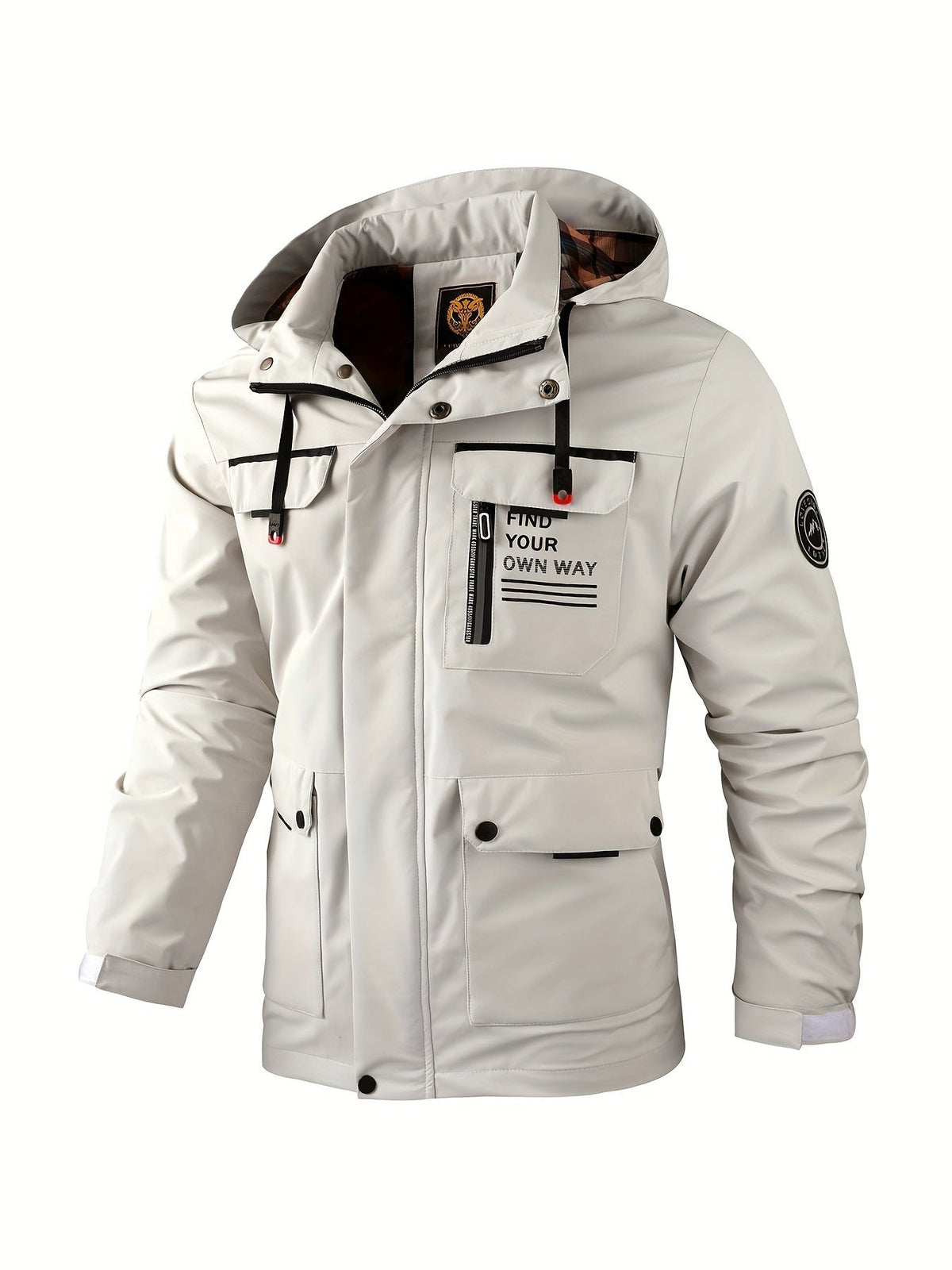 Men's Hooded Rain Jacket - White