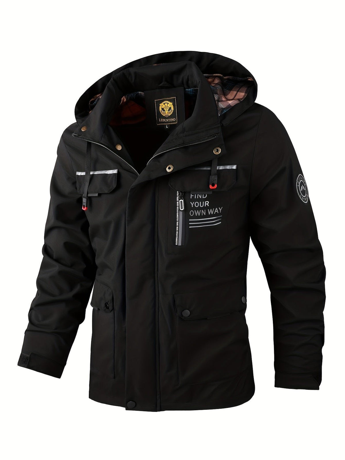 Men's Hooded Rain Jacket - Black
