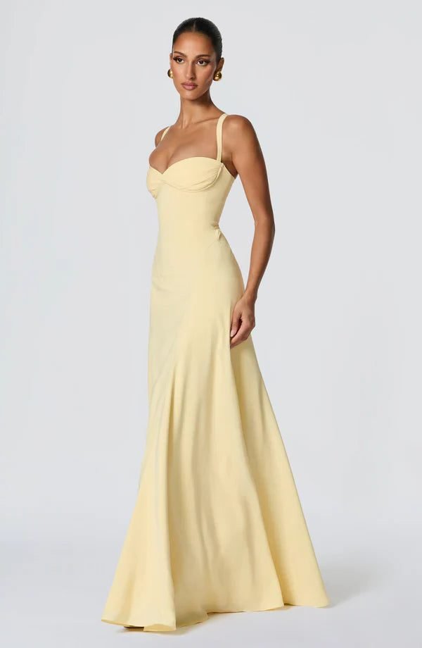 Women's Crepe Corset A-Line Party Gown