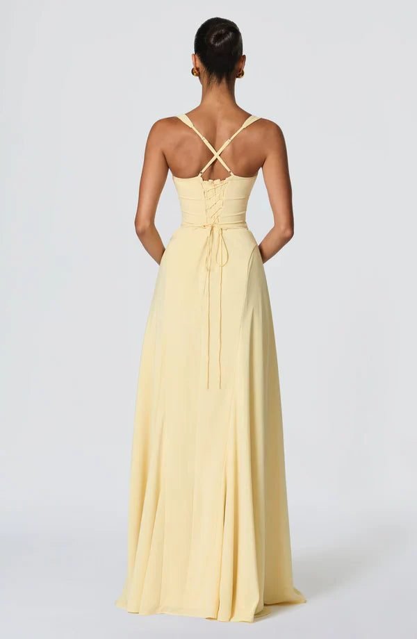 Women's Crepe Corset A-Line Party Gown