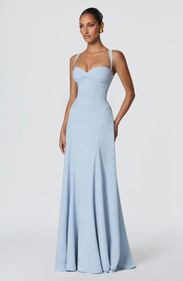 Women's Crepe Corset A-Line Party Gown